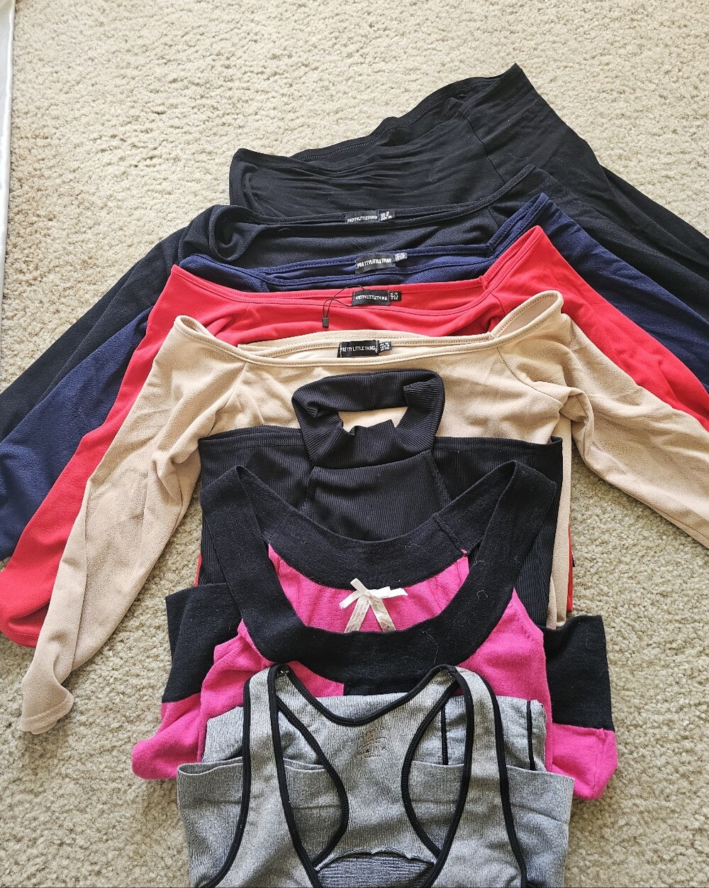 NWOT - EIGHT SEPARATE "PRETTY LITTLE THING" (BRAND) DRESSES  SIZE 6